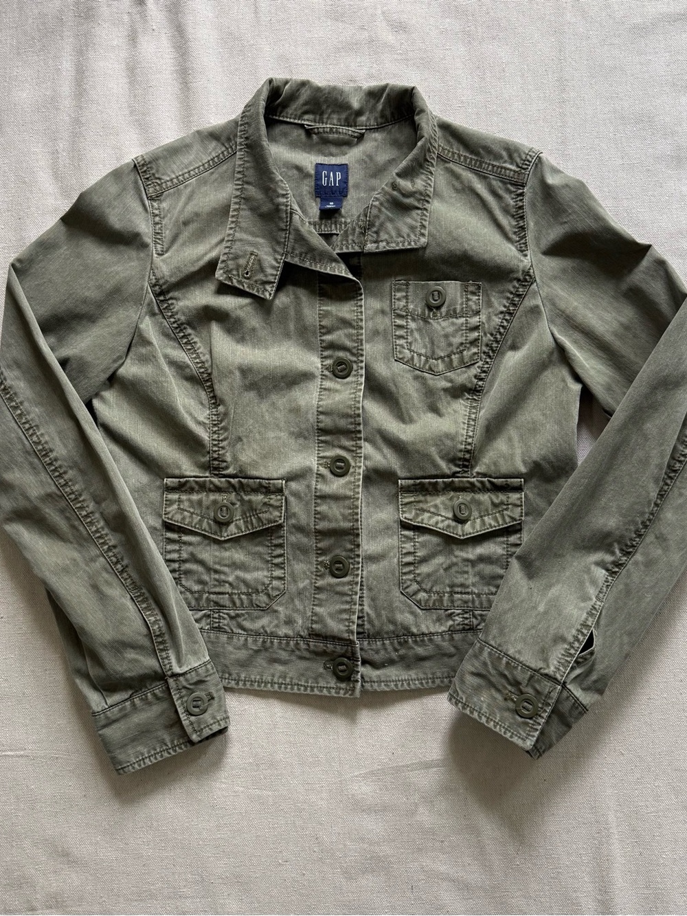 GAP Olive Green Utility Jacket Women’s 10 Military Y2K Cargo